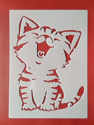 21* 29cm A Lovely Cat Template DIY Layering Stencils Painting Scrapbook Coloring Ανάγλυφο διακοσμητικό πρότυπο άλμπουμ