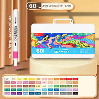 12/24/36/48/60 de culori Vârf perie tare/moale Set de markere de culoare opace în straturi pentru papetărie coreeană pentru artist Rechizite școlare de artă