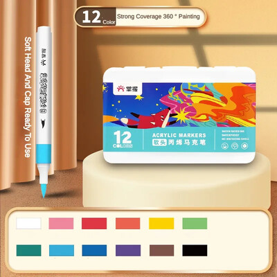 12/24/36/48/60 de culori Vârf perie tare/moale Set de markere de culoare opace în straturi pentru papetărie coreeană pentru artist Rechizite școlare de artă