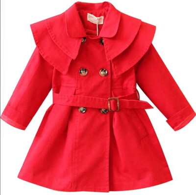 Модно яке за момичета с бутони за ветровка Детско облекло Тренчи за момичета Зимен тренч Wind Dust Горно облекло Детско училищно облекло