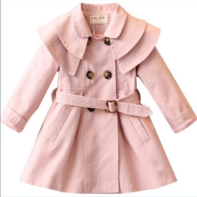 Модно яке за момичета с бутони за ветровка Детско облекло Тренчи за момичета Зимен тренч Wind Dust Горно облекло Детско училищно облекло