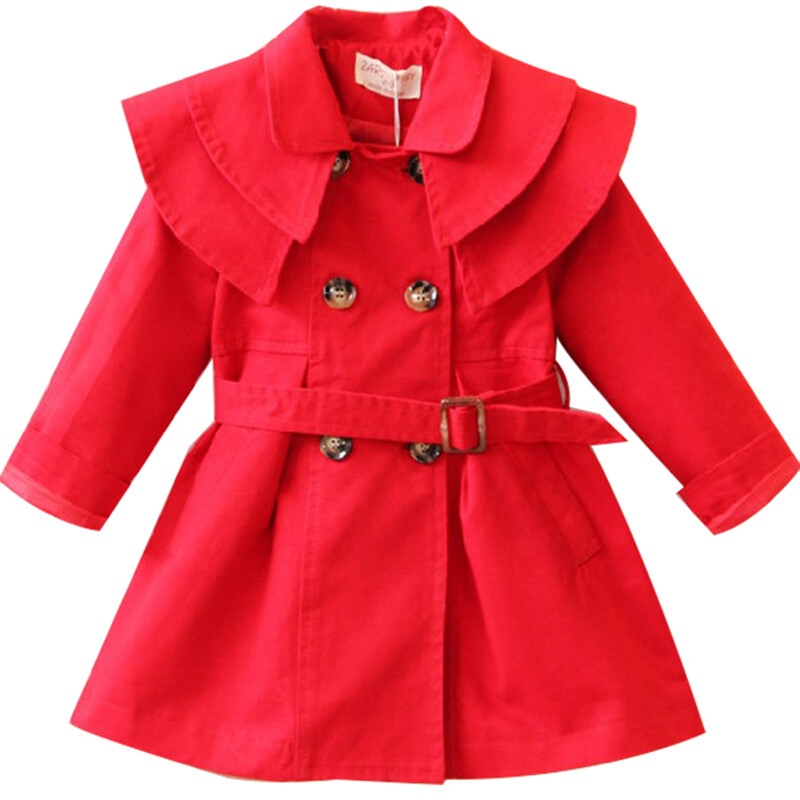 Модно яке за момичета с бутони за ветровка Детско облекло Тренчи за момичета Зимен тренч Wind Dust Горно облекло Детско училищно облекло