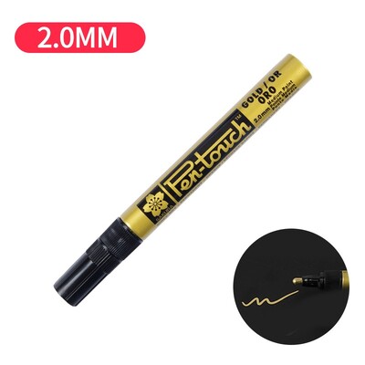 Sakura markerpliiats Kuldne kuldne valge värvi puutetundlik, rasvane, peente punktide esiletõstmise pintsel joonistamiseks maalialbumi DIY signatuur A6863