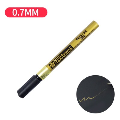 Sakura markerpliiats Kuldne kuldne valge värvi puutetundlik, rasvane, peente punktide esiletõstmise pintsel joonistamiseks maalialbumi DIY signatuur A6863