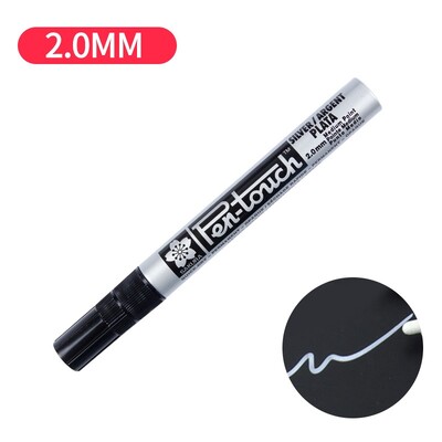 Sakura markerpliiats Kuldne kuldne valge värvi puutetundlik, rasvane, peente punktide esiletõstmise pintsel joonistamiseks maalialbumi DIY signatuur A6863