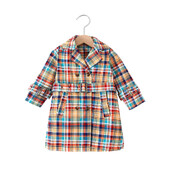 Talvine beebitüdrukute värviline ruuduline eemaldatav vöömantel Lastele moodne pikkade varrukatega kaherealine jakk, tuulejakk