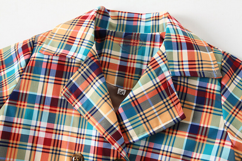 Talvine beebitüdrukute värviline ruuduline eemaldatav vöömantel Lastele moodne pikkade varrukatega kaherealine jakk, tuulejakk