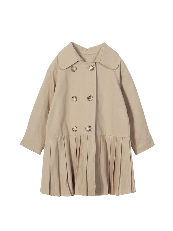 Тренчкоти в цвят каки Двуредно яке за момичета Детско облекло Едноцветни горнища Детска ветровка Пролет Есен Връхни дрехи 2 4 5 6 8 г