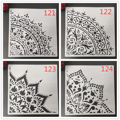 30 * 30 cm bricolaj craft 1/4 mandala busolă matriță pentru pictura șabloane album foto ștampilat carton de hârtie în relief pe lemn, perete de țesătură