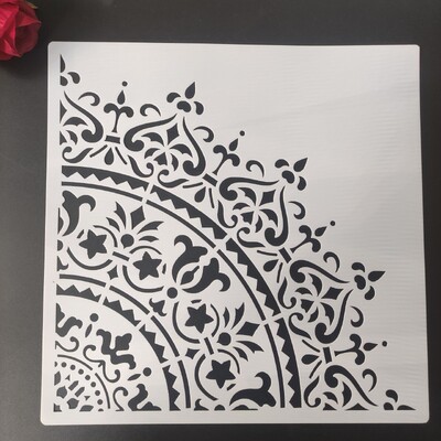 30 * 30cm isetegemine käsitöö 1/4 mandala kompassi vorm šabloonide värvimiseks templiga fotoalbum reljeefne paberkaart puidule, riidest sein
