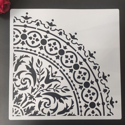 30 * 30cm isetegemine käsitöö 1/4 mandala kompassi vorm šabloonide värvimiseks templiga fotoalbum reljeefne paberkaart puidule, riidest sein