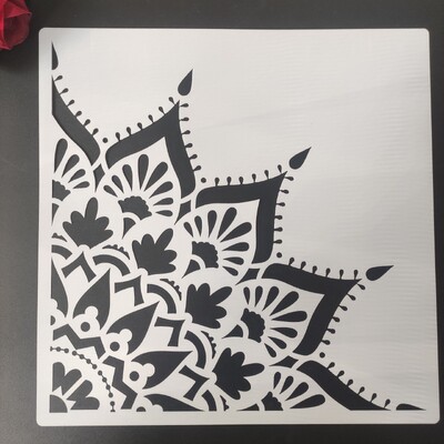 30 * 30cm isetegemine käsitöö 1/4 mandala kompassi vorm šabloonide värvimiseks templiga fotoalbum reljeefne paberkaart puidule, riidest sein