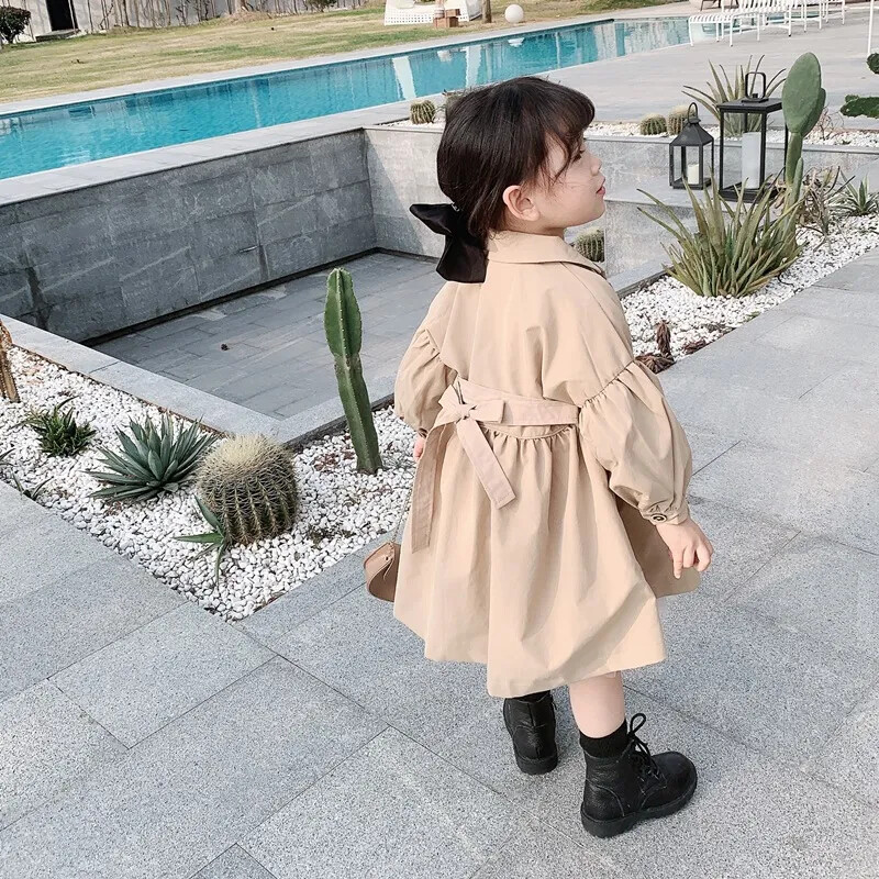 Tuulejope jakk Tüdrukutele Beebidele Laste Jope Välisrõivad Elegantne kevadsügis puuvillased nööbid Kardigan Kooli väikelaste Lasteriided