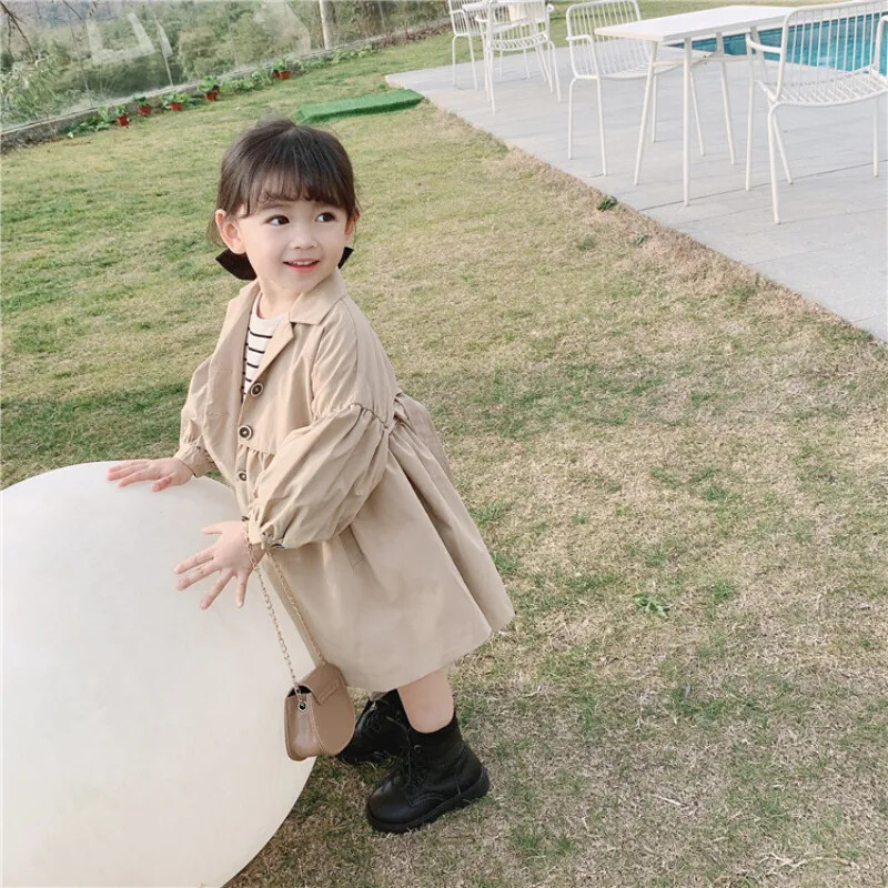 Tuulejope jakk Tüdrukutele Beebidele Laste Jope Välisrõivad Elegantne kevadsügis puuvillased nööbid Kardigan Kooli väikelaste Lasteriided