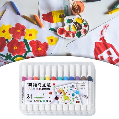 Akrüülvärvipliiatsid veekindlad kunstnikud maalivad kiiresti kuivavad värvimarkerid joonistusmarkerid lõuendile metallist kruusi puidust kunstiprojekti