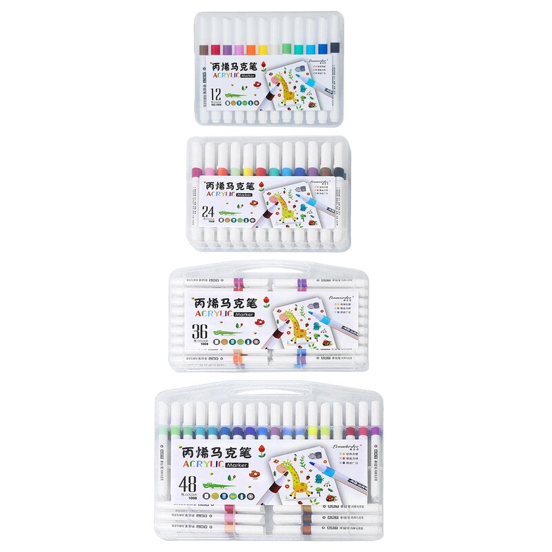 Akrüülvärvipliiatsid veekindlad kunstnikud maalivad kiiresti kuivavad värvimarkerid joonistusmarkerid lõuendile metallist kruusi puidust kunstiprojekti