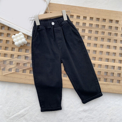 2024. aasta kevad-sügis uued poiste väikelaste püksid ühevärvilised mitmekülgsed tüdrukud, lapsed, teksad, mood Korea vabad laste vabaaja püksid