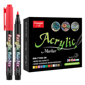 Stationery Acrylic Marker Pen Paint Pen Plumones Colors 12/24/36 Κατάλληλο για διάφορα υλικά DIY Craft For Painting Graffiti