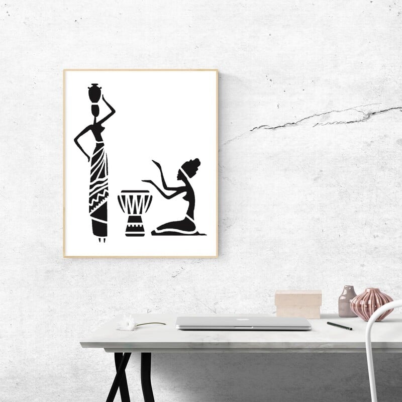 9 buc/lot 20 cm Totem triburi africane Șabloane de straturi DIY Pictură murală Album de însemnări de colorat Șablon decorativ pentru album în relief