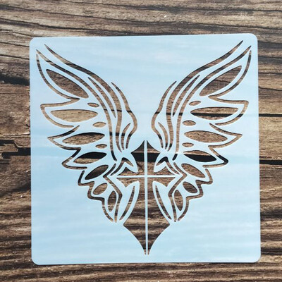 1tk 20*20Cm Wings šabloon mööbli jaoks Seinte värvimine Dekoratsioon Kihistamine Plastik DIY Värvimine Reljeef väljalõigete albumi šabloonid