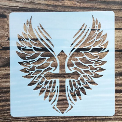1tk 20*20Cm Wings šabloon mööbli jaoks Seinte värvimine Dekoratsioon Kihistamine Plastik DIY Värvimine Reljeef väljalõigete albumi šabloonid