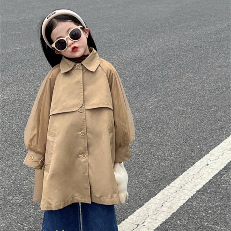 Jachetă pentru fete, pardesiu, îmbrăcăminte exterioară 2024, orbitor, primăvară, toamnă, bumbac, școală, în aer liber, adolescenți, îmbrăcăminte pentru copii