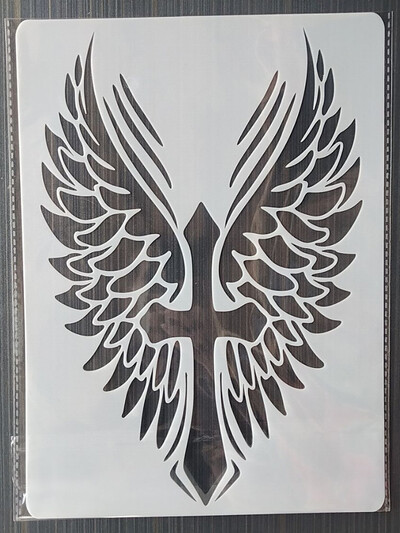 1 бр. 21*29 см Крило Кръст Направи си сам шаблони за наслояване Стенни картини Лесикони Оцветяване Релефен албум Декоративна картичка Шаблон 1