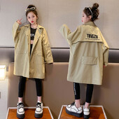 Palton pentru fete Jachetă împotriva vântului Îmbrăcăminte din bumbac 2023 Litere Primăvară Toamnă În aer liber Copii Îmbrăcăminte pentru copii rezistentă la vânt