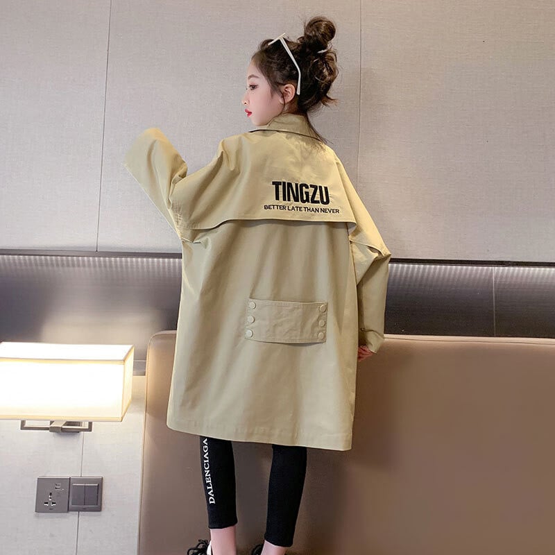 Palton pentru fete Jachetă împotriva vântului Îmbrăcăminte din bumbac 2023 Litere Primăvară Toamnă În aer liber Copii Îmbrăcăminte pentru copii rezistentă la vânt