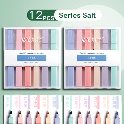 12/6 tk pastelsete värvide esiletõstja Kawaii kirjatarvete värvimarker õpilaste marker esiletõstja kirjatarvete koolitarbed