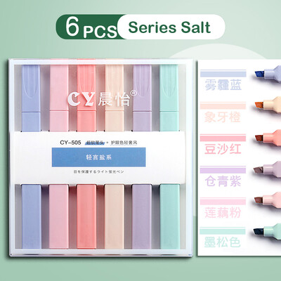 12/6 tk pastelsete värvide esiletõstja Kawaii kirjatarvete värvimarker õpilaste marker esiletõstja kirjatarvete koolitarbed