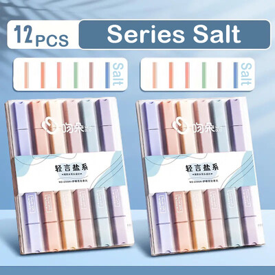 12/6 tk pastelsete värvide esiletõstja Kawaii kirjatarvete värvimarker õpilaste marker esiletõstja kirjatarvete koolitarbed