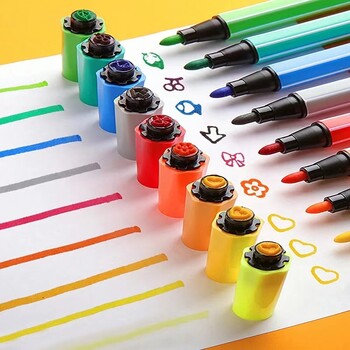 18/12/24/36 Colors Washable στυλό ακουαρέλας Σετ μη τοξικό Fire Paint Seal Mark Pen for Kid Draw DIY Art Supplies