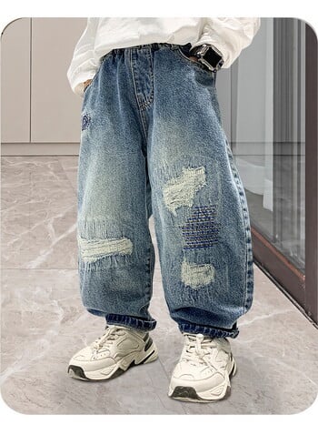 Boys Jeans Kids Casual ψηλόμεσο Jean Pant Cartoon εμπριμέ τζιν παντελόνι 5 έως 14 ετών Παιδικό βαμβακερό παντελόνι άνοιξη φθινόπωρο 2023