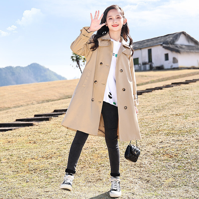 Tüdrukute jakid Tuuletõkkeriided Puuvillane 2023 Vabaaja kevad-sügis pontšo Väikelaste Tuulekindlad lasteriided