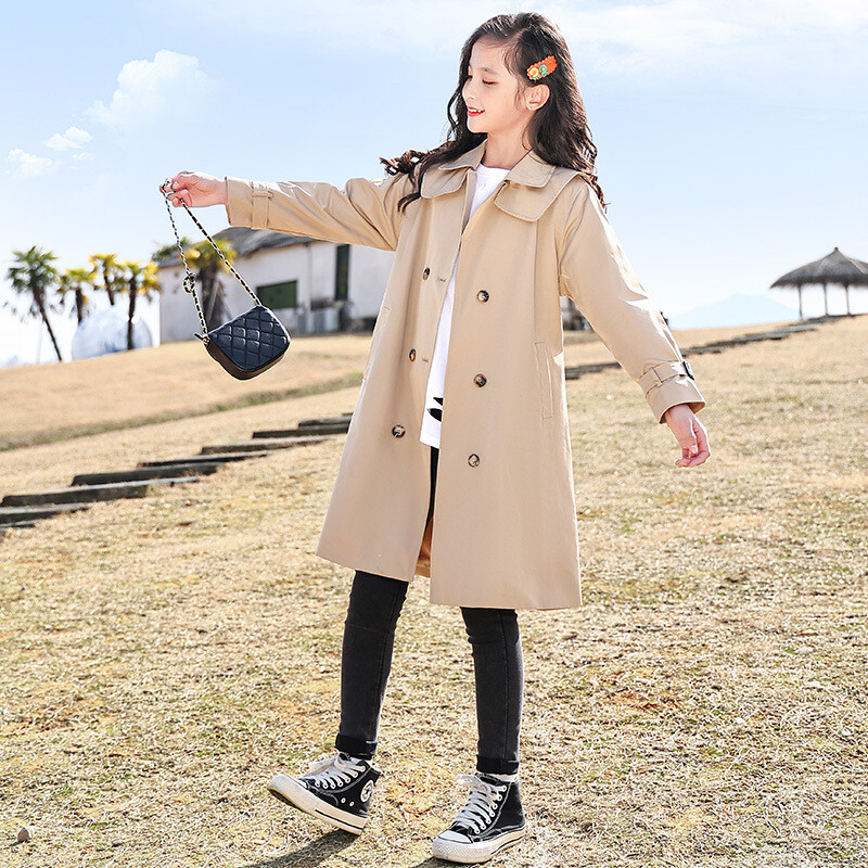 Tüdrukute jakid Tuuletõkkeriided Puuvillane 2023 Vabaaja kevad-sügis pontšo Väikelaste Tuulekindlad lasteriided