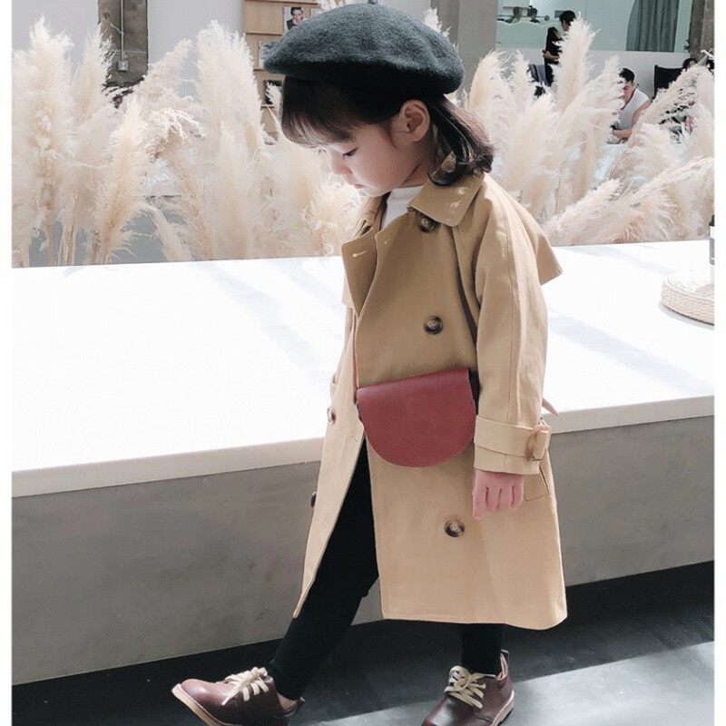 Ново пролетно есенно детско връхно облекло Модно момиче Дълго палто Тренч Бебешко яке за малко дете Облекло за момичета Ветровка Детски дрехи