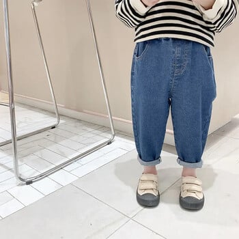 Baby Boy Girl Loose Jeans Νέα μόδα Κορεάτικο στυλ Casual μονόχρωμο τζιν Ανοιξιάτικο φθινόπωρο παιδικό τζιν παντελόνι για 1-7 χρόνια