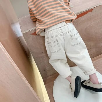 Baby Boy Girl Loose Jeans Νέα μόδα Κορεάτικο στυλ Casual μονόχρωμο τζιν Ανοιξιάτικο φθινόπωρο παιδικό τζιν παντελόνι για 1-7 χρόνια