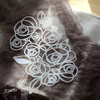 JIANWU Vintage κούφιο μοτίβο λουλουδιών Πλαστικό πρότυπο Βοήθημα ζωγραφικής Στένσιλ προτύπων για μαθητικές προμήθειες δημιουργικές DIY Χαρτικά