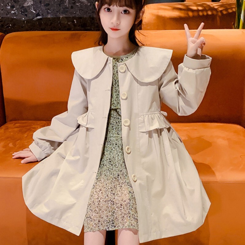 Palton pentru fete Jachetă împotriva vântului Îmbrăcăminte din bumbac 2023 În stoc Primăvară Toamnă în aer liber Copii Îmbrăcăminte pentru copii rezistentă la vânt