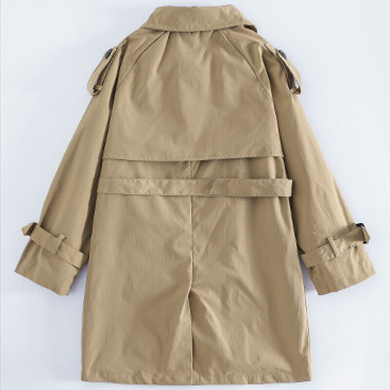 Väikelaste Tüdrukute riided Kevad-sügis pikkade varrukatega Moodsad mantlid Laste tugevad ülerõivad vööga Laste kostüüm 4-13 a