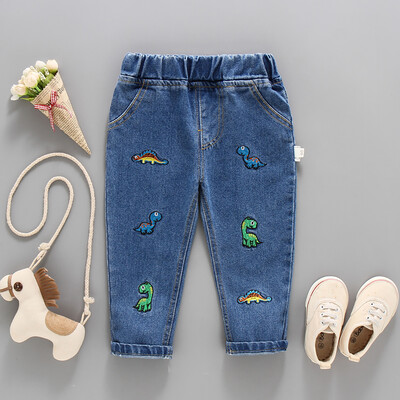Blugi pentru băiat Broderie Model băieți Jeans Pantaloni Primăvară Toamnă Pantaloni Pentru Copii Stil Casual Haine pentru copii