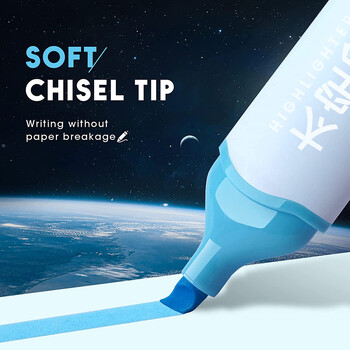 6 τμχ Astronaut Aesthetic Chisel Tip Highlighter, Παστέλ Χρώματα Χαριτωμένα Μαρκαδόροι, Soft Tip Multi Color Based Bible highlighter