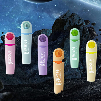 6 τμχ Astronaut Aesthetic Chisel Tip Highlighter, Παστέλ Χρώματα Χαριτωμένα Μαρκαδόροι, Soft Tip Multi Color Based Bible highlighter