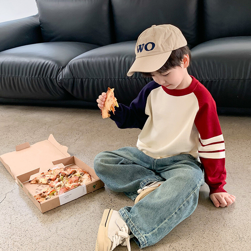 Poistele Sügismoe sirged teksapüksid Tüdrukute suure taskuga vabaajateksad