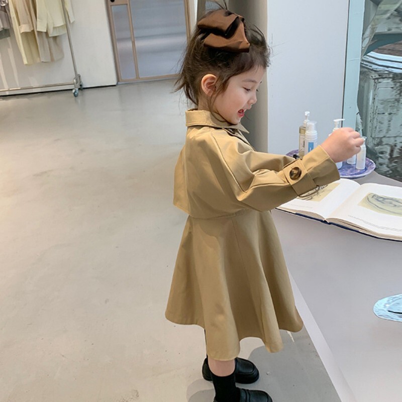 Kaput za djevojčice Vjetrobranska jakna Pamučna gornja odjeća 2023. Vintage Proljeće Jesen Na otvorenom Dječja dječja odjeća otporna na vjetar