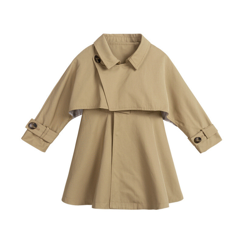 Kaput za djevojčice Vjetrobranska jakna Pamučna gornja odjeća 2023. Vintage Proljeće Jesen Na otvorenom Dječja dječja odjeća otporna na vjetar