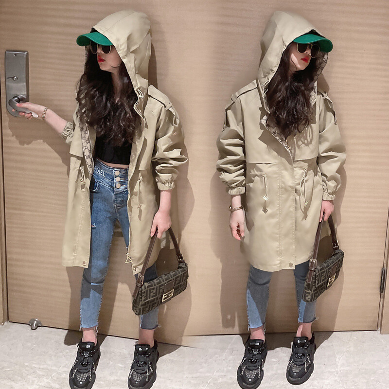 Jachetă pentru fete, jachetă antivânt, bumbac 2023, cu glugă, primăvară, toamnă, de înaltă calitate, pentru copii, îmbrăcăminte pentru copii.