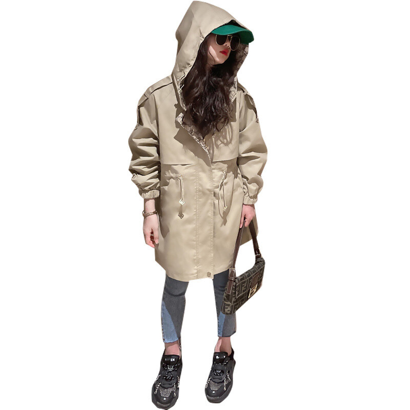 Jachetă pentru fete, jachetă antivânt, bumbac 2023, cu glugă, primăvară, toamnă, de înaltă calitate, pentru copii, îmbrăcăminte pentru copii.